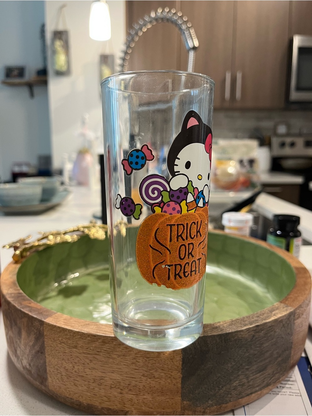 Hello Kitty Halloween Trick or Treat Tall Glass - Clear